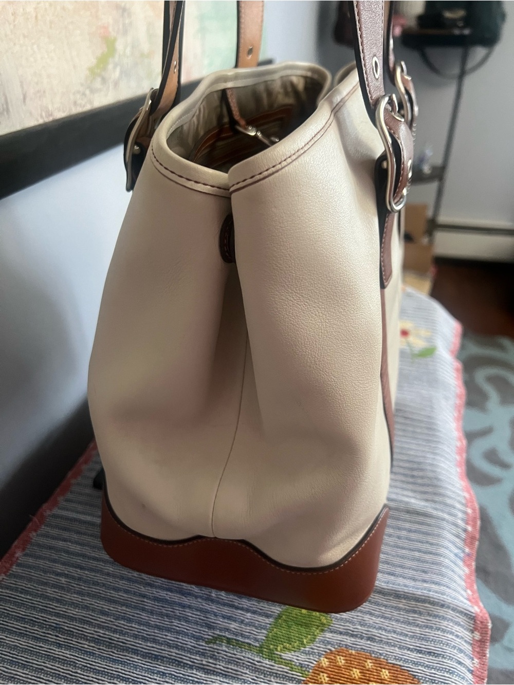 Vintage 2003 Coach Hampton Gallery Tote Cream and Brown Leather - Picture 14 of 15